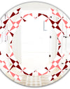Retro Grid Pattern I - Modern Round or Oval Wall Mirror - Space