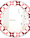 Retro Grid Pattern I - Modern Round or Oval Wall Mirror - Triple C