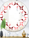 Retro Grid Pattern I - Modern Round or Oval Wall Mirror - Quatrefoil