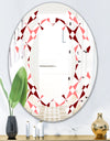Retro Grid Pattern I - Modern Round or Oval Wall Mirror - Space