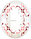 Retro Grid Pattern I - Modern Round or Oval Wall Mirror - Space