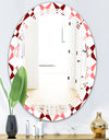 Retro Grid Pattern I - Modern Round or Oval Wall Mirror - Triple C
