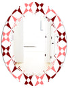 Retro Grid Pattern I - Modern Round or Oval Wall Mirror - Triple C