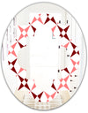Retro Grid Pattern I - Modern Round or Oval Wall Mirror - Quatrefoil