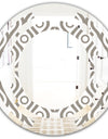 Retro Geometrical Abstract Minimal Pattern XIV - Modern Round or Oval Wall Mirror - Space