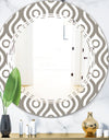 Retro Geometrical Abstract Minimal Pattern XIV - Modern Round or Oval Wall Mirror - Triple C