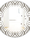Retro Geometrical Abstract Minimal Pattern XIV - Modern Round or Oval Wall Mirror - Triple C