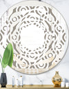 Retro Geometrical Abstract Minimal Pattern XIV - Modern Round or Oval Wall Mirror - Whirl