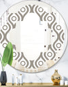 Retro Geometrical Abstract Minimal Pattern XIV - Modern Round or Oval Wall Mirror - Quatrefoil