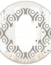 Retro Geometrical Abstract Minimal Pattern XIV - Modern Round or Oval Wall Mirror - Quatrefoil