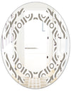 Retro Geometrical Abstract Minimal Pattern XIV - Modern Round or Oval Wall Mirror - Space