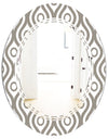 Retro Geometrical Abstract Minimal Pattern XIV - Modern Round or Oval Wall Mirror - Triple C