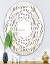 Retro Geometrical Abstract Minimal Pattern XIV - Modern Round or Oval Wall Mirror - Whirl