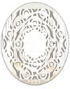 Retro Geometrical Abstract Minimal Pattern XIV - Modern Round or Oval Wall Mirror - Whirl