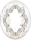Retro Geometrical Abstract Minimal Pattern XIV - Modern Round or Oval Wall Mirror - Quatrefoil