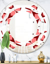 Retro Geometrical Abstract Minimal Pattern XIII - Modern Round or Oval Wall Mirror - Space
