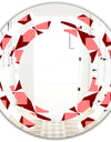 Retro Geometrical Abstract Minimal Pattern XIII - Modern Round or Oval Wall Mirror - Space