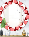 Retro Geometrical Abstract Minimal Pattern XIII - Modern Round or Oval Wall Mirror - Triple C