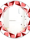 Retro Geometrical Abstract Minimal Pattern XIII - Modern Round or Oval Wall Mirror - Triple C