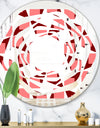 Retro Geometrical Abstract Minimal Pattern XIII - Modern Round or Oval Wall Mirror - Whirl