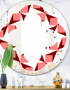 Retro Geometrical Abstract Minimal Pattern XIII - Modern Round or Oval Wall Mirror - Quatrefoil