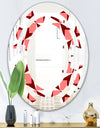 Retro Geometrical Abstract Minimal Pattern XIII - Modern Round or Oval Wall Mirror - Space