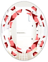 Retro Geometrical Abstract Minimal Pattern XIII - Modern Round or Oval Wall Mirror - Space