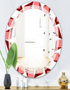 Retro Geometrical Abstract Minimal Pattern XIII - Modern Round or Oval Wall Mirror - Triple C