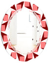 Retro Geometrical Abstract Minimal Pattern XIII - Modern Round or Oval Wall Mirror - Triple C