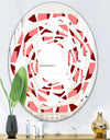 Retro Geometrical Abstract Minimal Pattern XIII - Modern Round or Oval Wall Mirror - Whirl