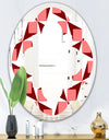 Retro Geometrical Abstract Minimal Pattern XIII - Modern Round or Oval Wall Mirror - Quatrefoil