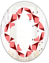 Retro Geometrical Abstract Minimal Pattern XIII - Modern Round or Oval Wall Mirror - Quatrefoil