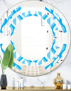 Retro Pattern Abstract Design VI - Modern Round or Oval Wall Mirror - Space
