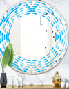 Retro Pattern Abstract Design VI - Modern Round or Oval Wall Mirror - Wave