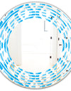 Retro Pattern Abstract Design VI - Modern Round or Oval Wall Mirror - Wave