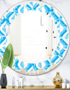 Retro Pattern Abstract Design VI - Modern Round or Oval Wall Mirror - Leaves