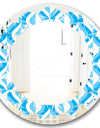 Retro Pattern Abstract Design VI - Modern Round or Oval Wall Mirror - Leaves