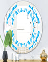 Retro Pattern Abstract Design VI - Modern Round or Oval Wall Mirror - Space