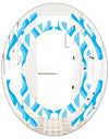 Retro Pattern Abstract Design VI - Modern Round or Oval Wall Mirror - Space