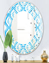 Retro Pattern Abstract Design VI - Modern Round or Oval Wall Mirror - Wave