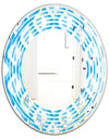 Retro Pattern Abstract Design VI - Modern Round or Oval Wall Mirror - Wave