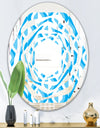 Retro Pattern Abstract Design VI - Modern Round or Oval Wall Mirror - Whirl