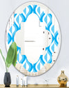 Retro Pattern Abstract Design VI - Modern Round or Oval Wall Mirror - Quatrefoil