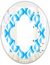 Retro Pattern Abstract Design VI - Modern Round or Oval Wall Mirror - Quatrefoil