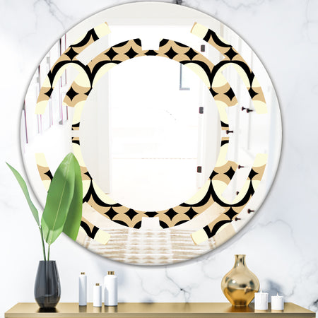 Abstract Retro Geometrical Design VII - Modern Round or Oval Wall Mirror - Space