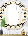 Abstract Retro Geometrical Design VII - Modern Round or Oval Wall Mirror - Leaves