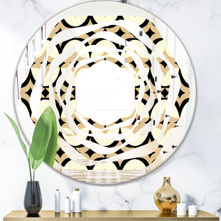 Abstract Retro Geometrical Design VII - Modern Round or Oval Wall Mirror - Whirl
