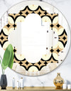 Abstract Retro Geometrical Design VII - Modern Round or Oval Wall Mirror - Quatrefoil