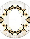 Abstract Retro Geometrical Design VII - Modern Round or Oval Wall Mirror - Quatrefoil