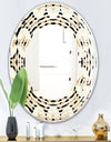 Abstract Retro Geometrical Design VII - Modern Round or Oval Wall Mirror - Wave